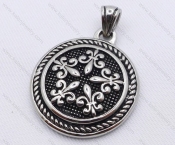 Stainless Steel Retro Pattern Round Pendant KJP170007