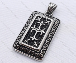 Stainless Steel Vintage Pattern Square Pendant KJP170015