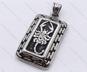 Stainless Steel Scorpion Pattern Square Pendant KJP170019