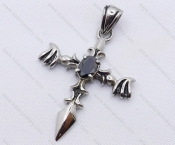 Stainless Steel Black Zircon Demon Wings Pendant KJP170041