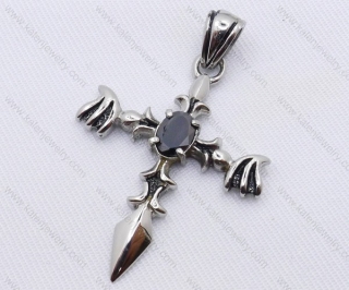 Stainless Steel Black Zircon Demon Wings Pendant KJP170041