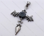 Stainless Steel Black Zircon Demon Wings Pendant KJP170042