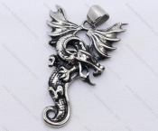 Stainless Steel Fire Dragon Pendant KJP170054