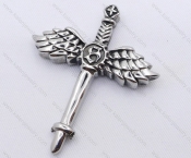 Stainless Steel Angel Sword Cross Pendant KJP170068