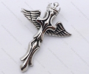 Stainless Steel Angel Wings Cross Pendant KJP170069