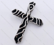 Stainless Steel Hollow Epoxy Cross Pendant KJP170071