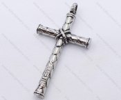 Stainless Steel Round Stick Cross Pendant KJP170075