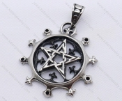 Stainless Steel Five-pointed Star Round Pendant KJP170078