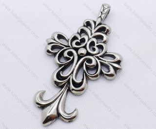 Stainless Steel Old Vine Cross Pendant KJP170081