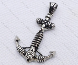 Stainless Steel Anchor Pendant With Zircon KJP170083