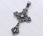 Stainless Steel Flower Cross Pendant KJP170096