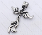 Stainless Steel Old Vine Cross Pendant KJP170103