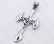 Stainless Steel Old Vine Pattern Cross Pendant KJP170106