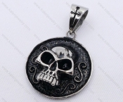 Stainless Steel Skull Round Pendant KJP170127