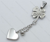 Stainless Steel Clover & Heart Pendant - KJP050671