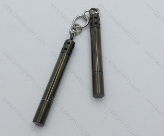 Stainless Steel Black Nunchaku Pendant - KJP050887