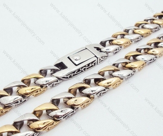 Unique Stainless Steel Casting Men's Big Necklaces with box buckle - KJN200025