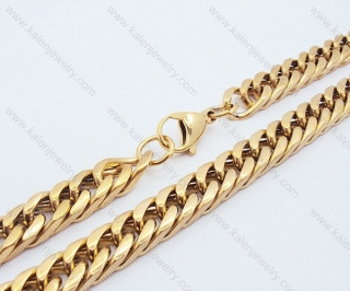 Wide fashion gold plating Stainless Steel Men's Big Necklaces - KJN200028