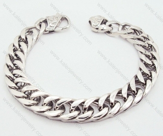 Wholesale Flat Polishing Silver Plating Stainless Steel Stamping Big Bracelets for Men - KJB200038