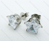 Stainless Steel Zircon Stone Earrings - KJE220011