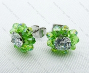 Stainless Steel Zircon Stone Earrings - KJE220021