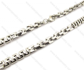 555 × 7 mm Stainless Steel Stamping Necklaces - KJN140010