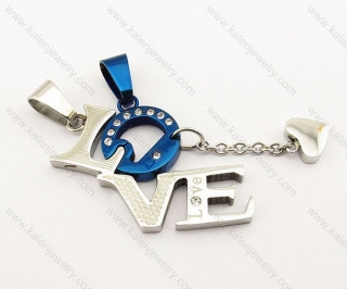 Stainless Steel LOVE Couple Pendants - KJP050962