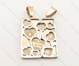 Stainless Steel Couple Pendants in Love theme KJP050991