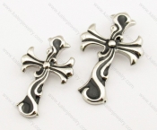 Stainless Steel Iris Cross Pendants - KJP051020