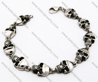 Stainless Steel Biker Skull Cráneos Bracelet - KJB170037