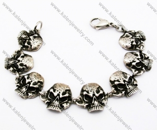 Antique Stainless Steel Casting 8pcs Skulls Bracelets - KJB170042