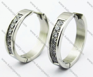 Stainless Steel Stone Earrings - KJE200003