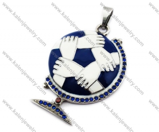 Stainless Steel Football Pendants - KJP010068