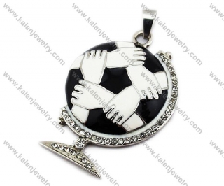 Stainless Steel Football Pendants - KJP010070