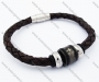 Stainless Steel Leather Bracelets - KJB050226<b style='color:red'> (Unavailable Item, Please remove it)</b>