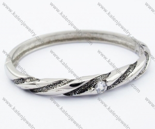 Stainless Steel Zircon Stone Bangle - KJB200093