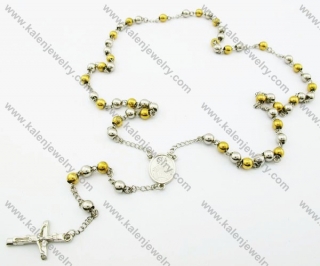 600 ×6 mmStainless Steel Rosary Necklaces with Cross - KJN100004