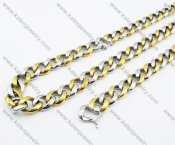 Gold Plating Necklace & Bracelet Steel Jewelry Set - KJS200016