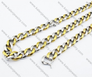 Gold Plating Necklace & Bracelet Steel Jewelry Set - KJS200016
