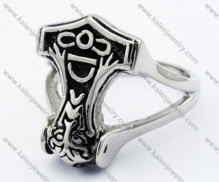 Stainless Steel Thor Hammer Ring - KJR330008