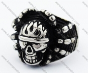 Stainless Steel Spider Skull Ring - KJR330034