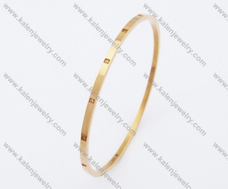 Gold Plating Stainless Steel Inlay Stones Bangle - KJB200107