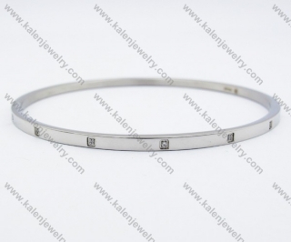 Stainless Steel Inlay Stones Bangle - KJB200108