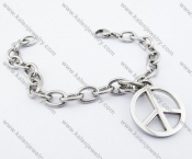 Stainless Steel Peace Sign Bracelet - KJB200119
