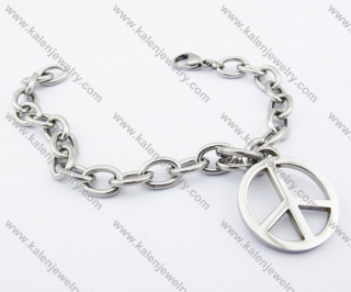 Stainless Steel Peace Sign Bracelet - KJB200119