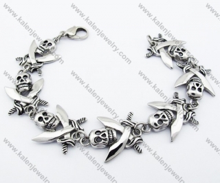 Stainless Steel Pirate Skull Bracelet - KJB170069