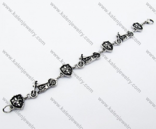 Stainless Steel Iris Shield & Motorcycle Bracelet - KJB170076