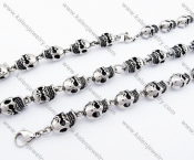 Stainless Steel Necklace & Bracelet Men's Skull Jewelry Set - KJS170001