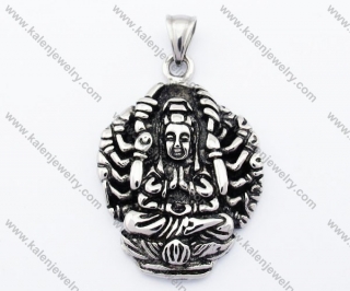 Stainless Steel Buddism Godness Guanyin Bodhisattva Pendant - KJP170144