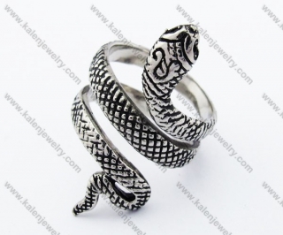 Vintage Stainless Steel Casting Rattle Snake Rings For Women & Men - KJR010180